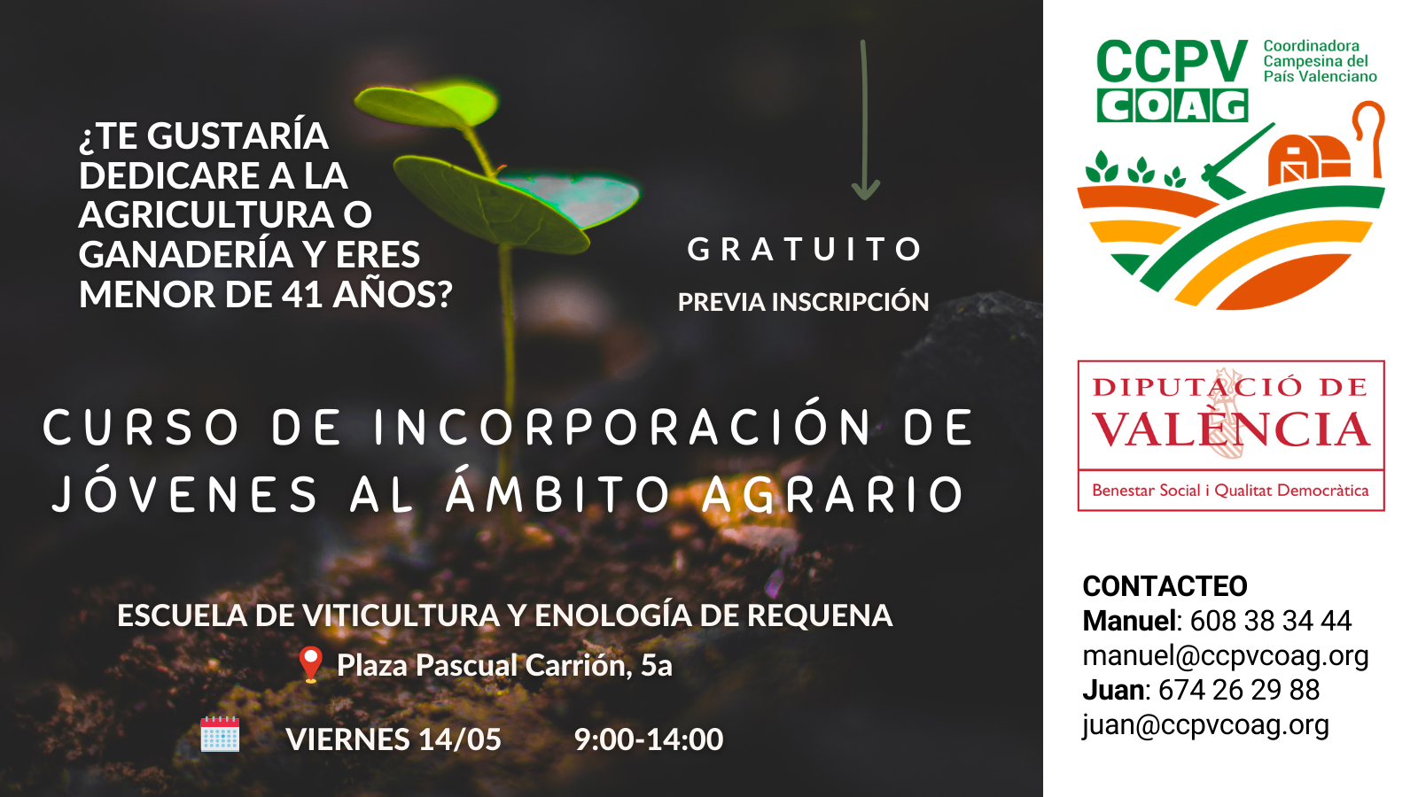 CURSO DE INCORPORACIÓN DE JÓVENES AL ÁMBITO AGRARIO